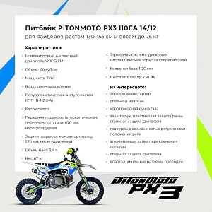 Питбайк PitonMoto PX3 110EA 14/12