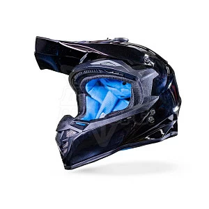 Шлем кроссовый ROCKOT RM-217 Dark GL (черн глянц, XS)
